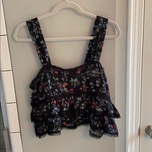 NWOT Olivaceous Ruffle Tiered FloralTank Top